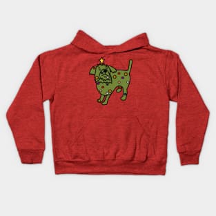 Funny Christmas Tree Dog Kids Hoodie